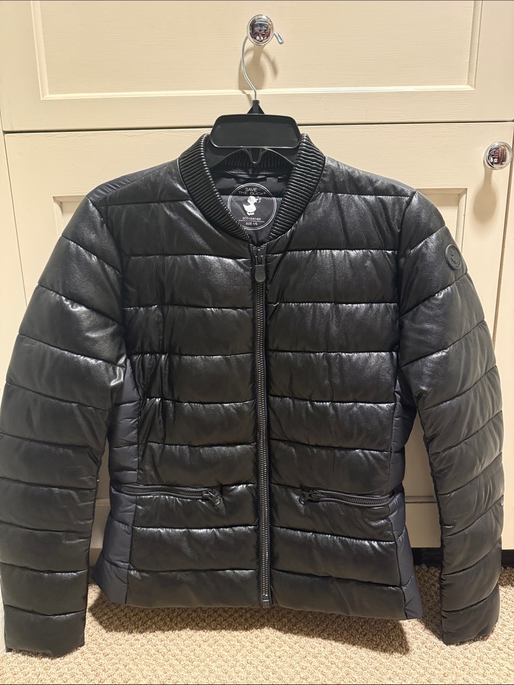 SAVE THE DUCK Black Quilted Bomber Jacket